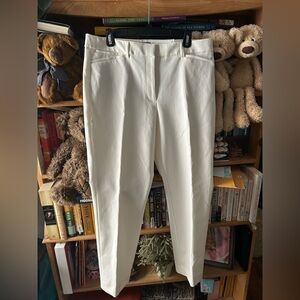 New White House Black Market 12R slim white ankle pants summer business …